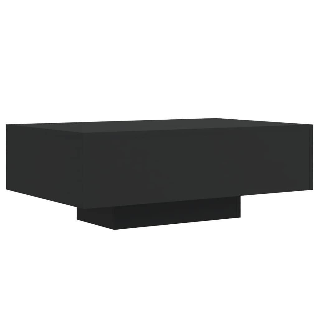 Coffee Table with LED Lights Black 85x55x31 cm