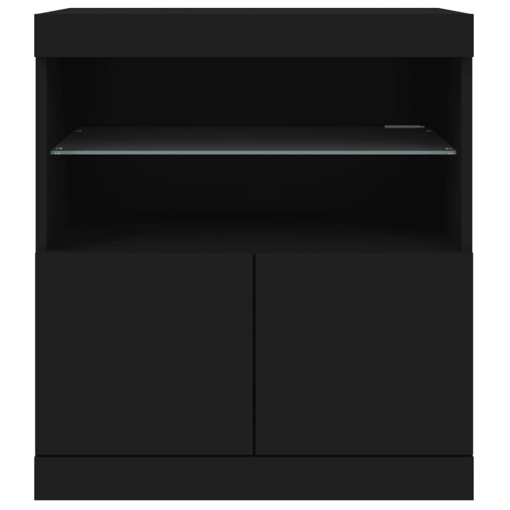 Sideboard with LED Lights Black 60x37x67 cm