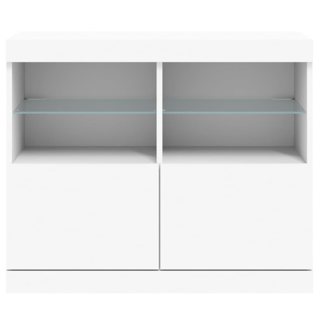 Sideboard with LED Lights White 81x37x67 cm