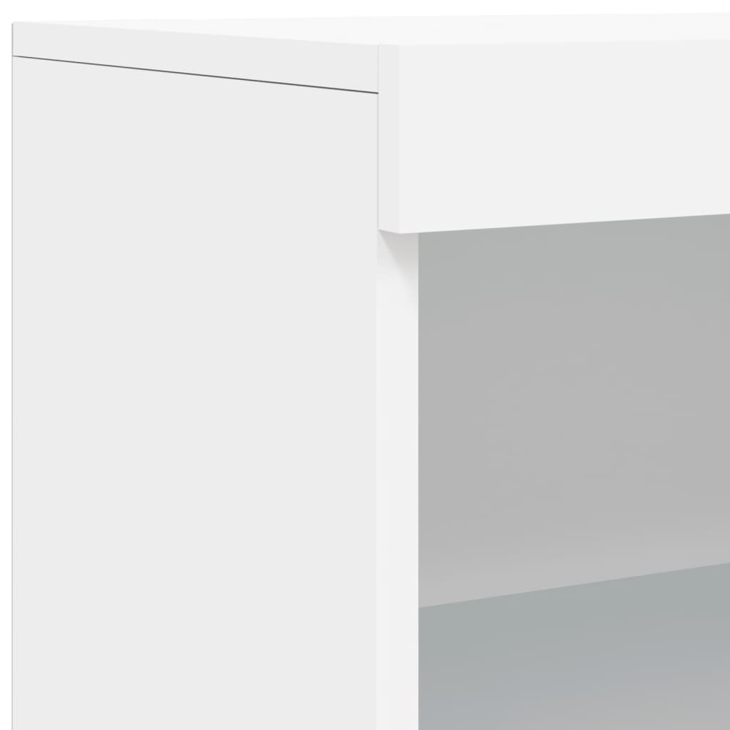 Sideboard with LED Lights White 60.5x37x100 cm