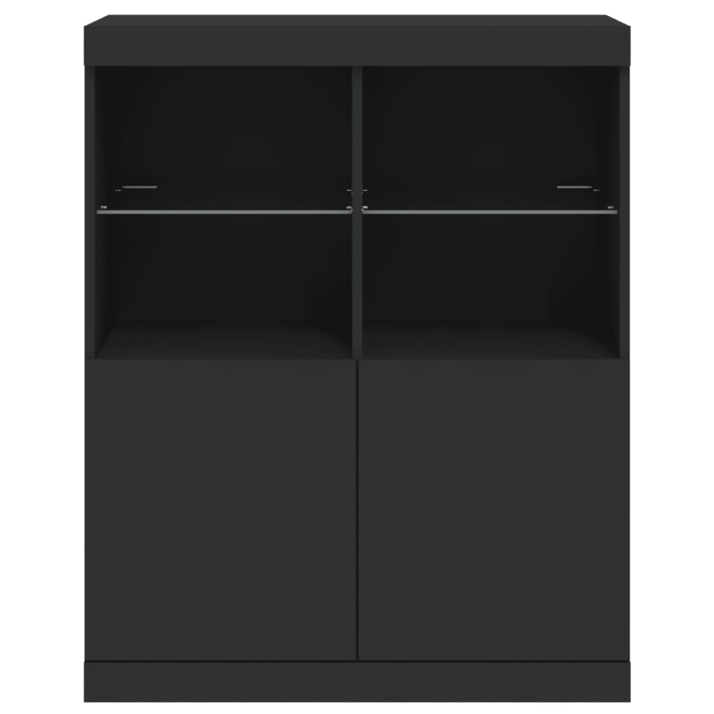 Sideboard with LED Lights Black 81x37x100 cm