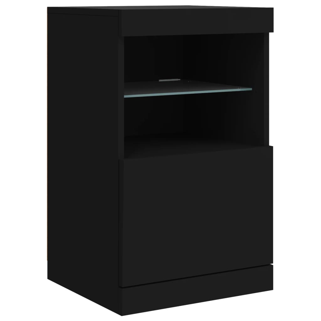 Sideboard with LED Lights Black 41x37x67 cm