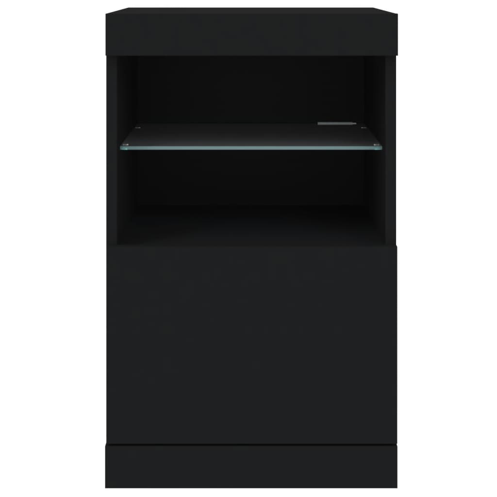 Sideboard with LED Lights Black 41x37x67 cm