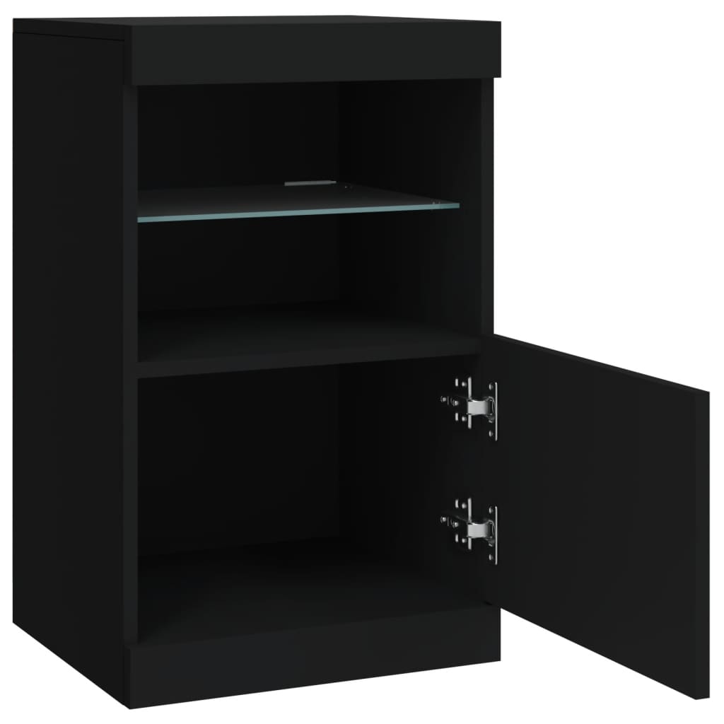 Sideboard with LED Lights Black 41x37x67 cm