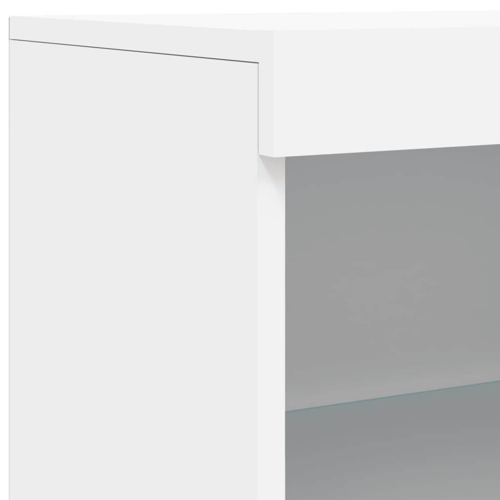 Sideboard with LED Lights White 60.5x37x100 cm