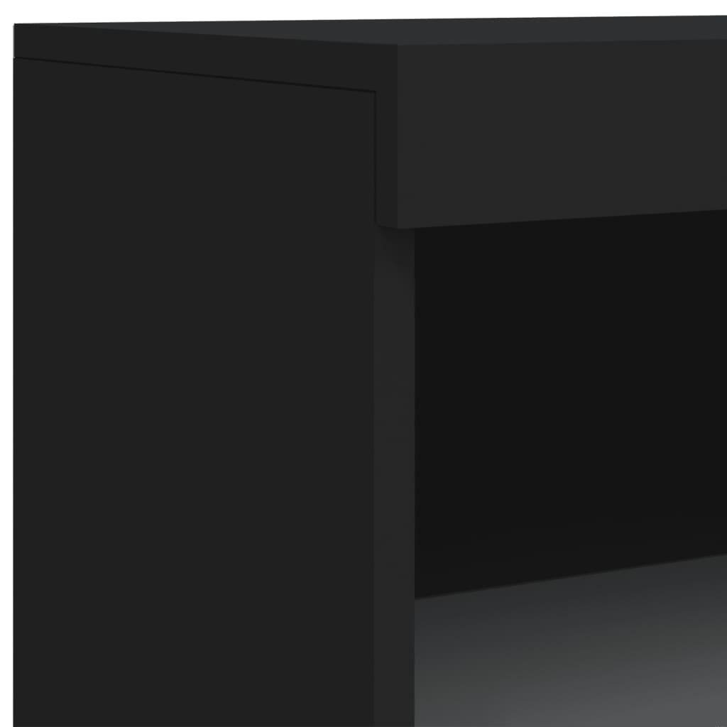 Sideboard with LED Lights Black 60.5x37x100 cm