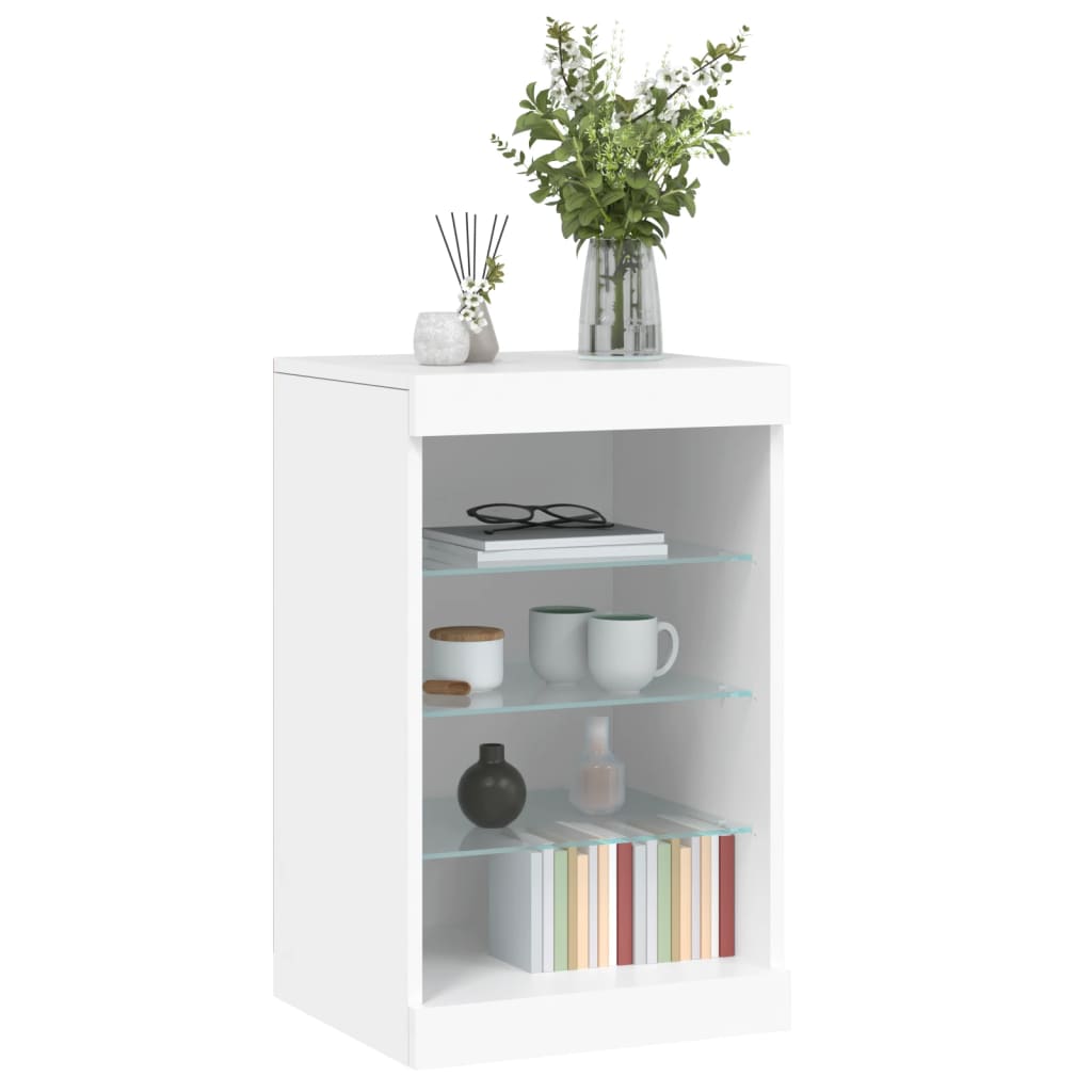 Sideboard with LED Lights White 41x37x67 cm