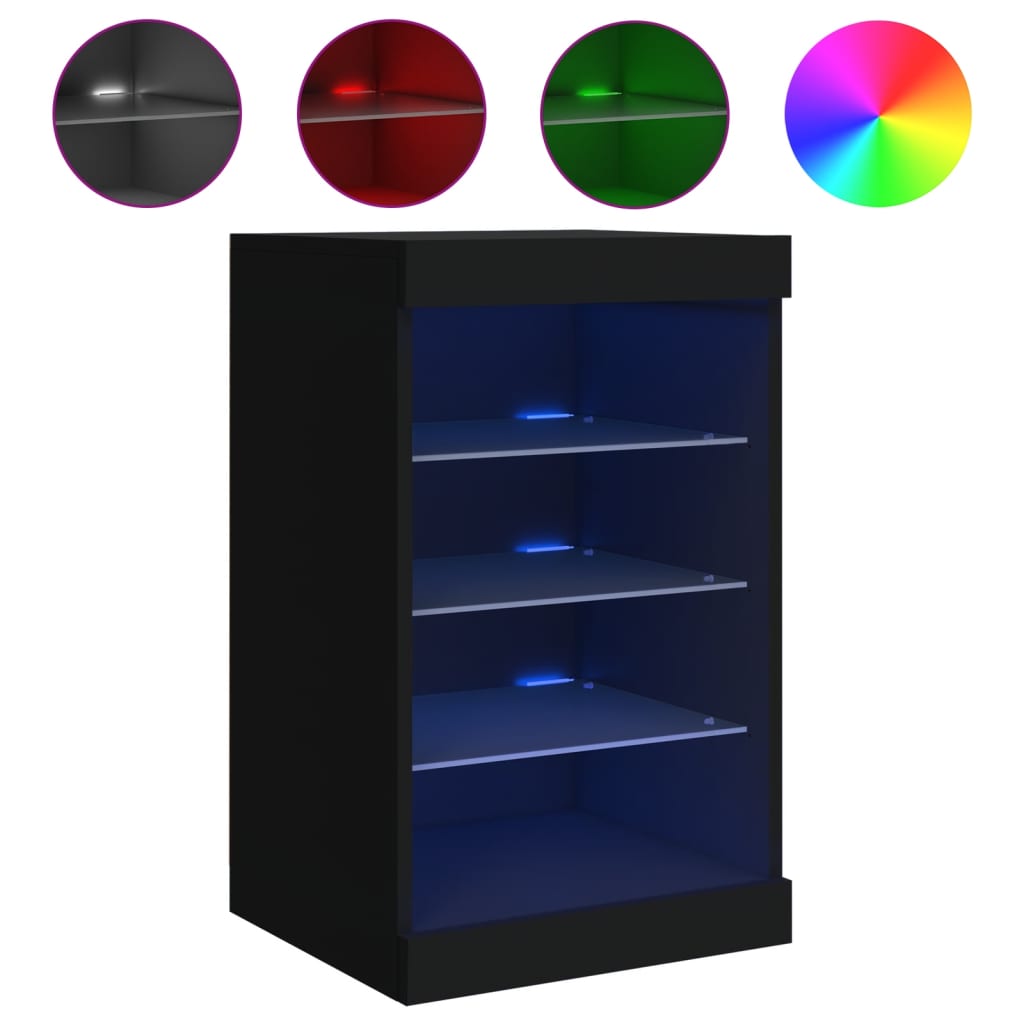 Sideboard with LED Lights Black 41x37x67 cm