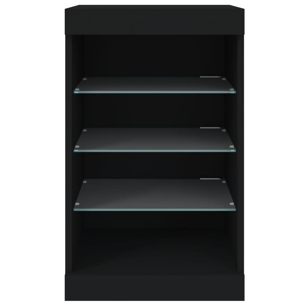 Sideboard with LED Lights Black 41x37x67 cm