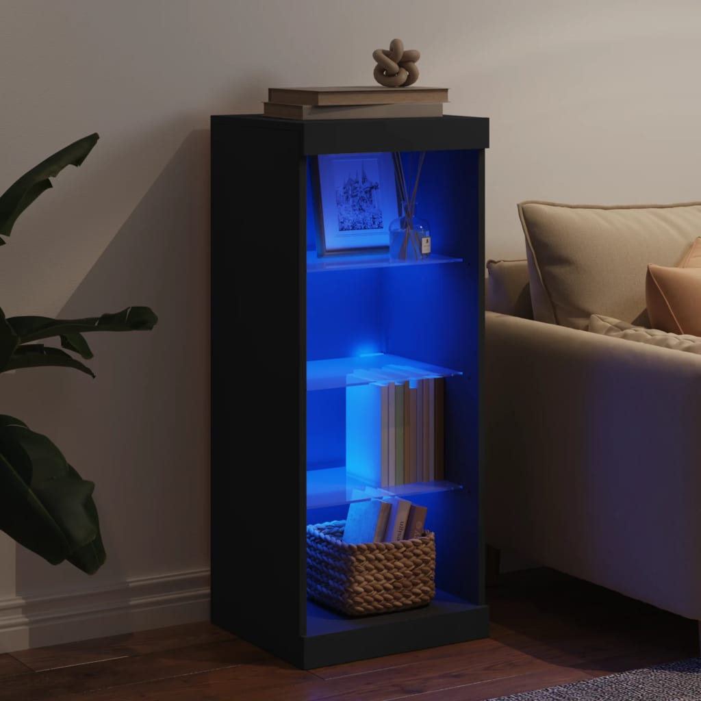 Sideboard with LED Lights Black 41x37x100 cm