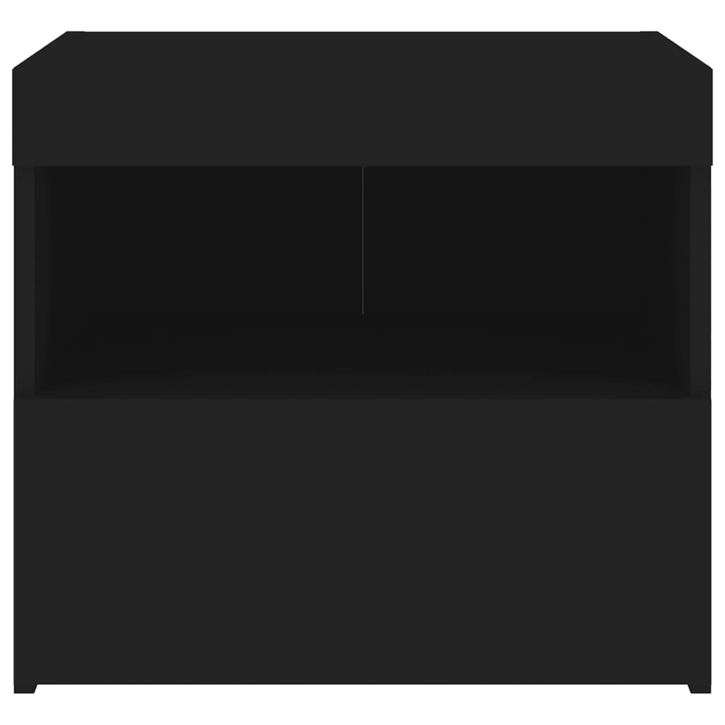 Bedside Cabinets with LED Lights 2 pcs Black 50x40x45 cm