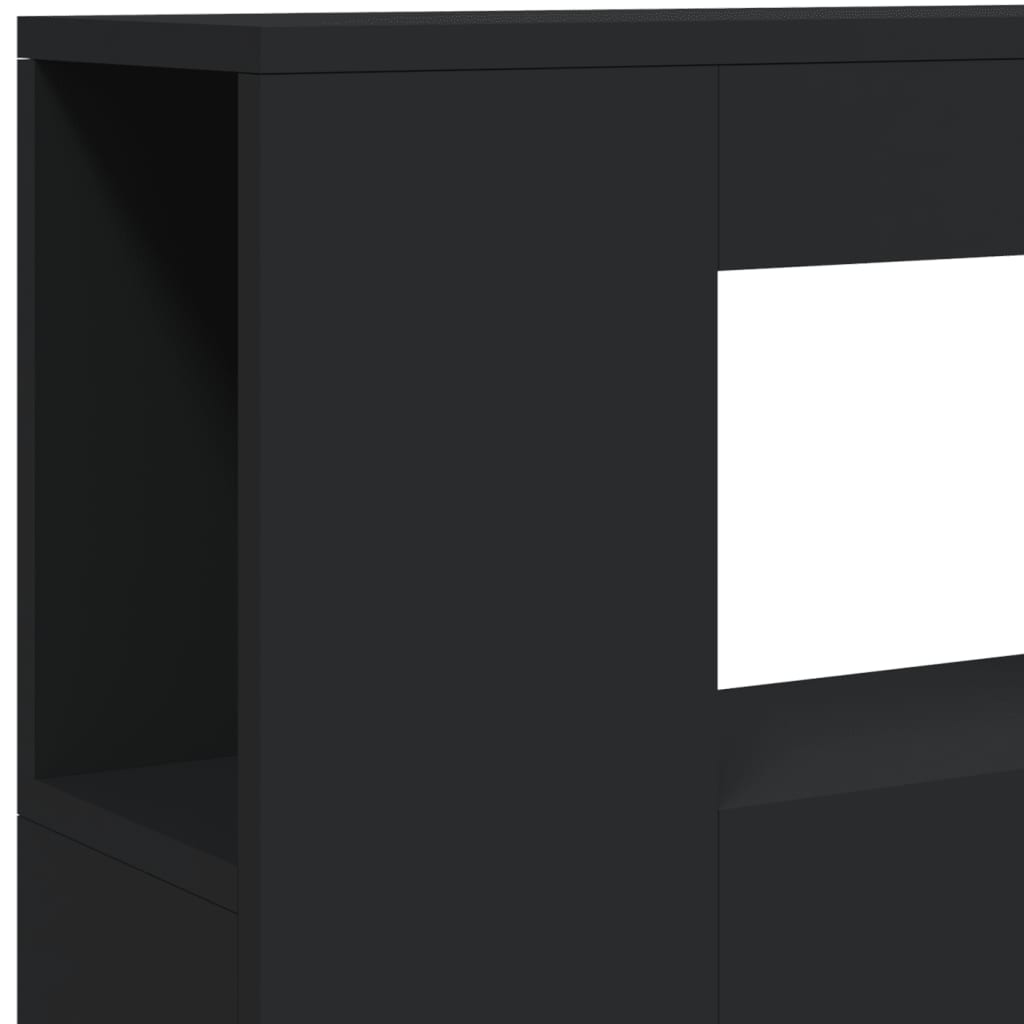 LED Headboard Black 100x18.5x103.5 cm Engineered Wood