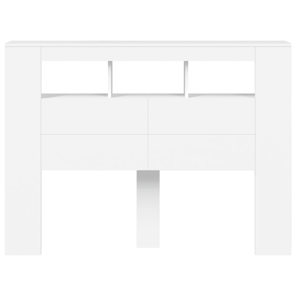 LED Headboard White 140x18.5x103.5 cm Engineered Wood