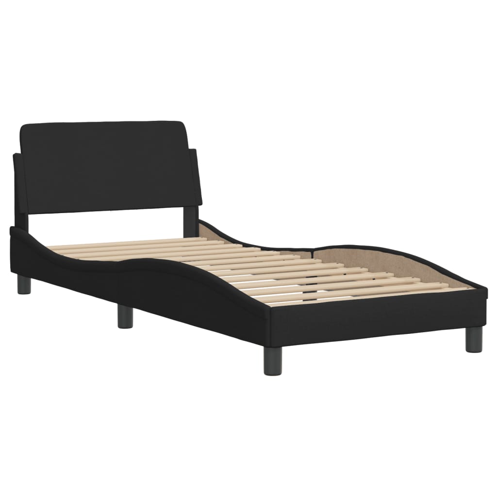 Bed Frame with Headboard Black 90x190 cm Fabric