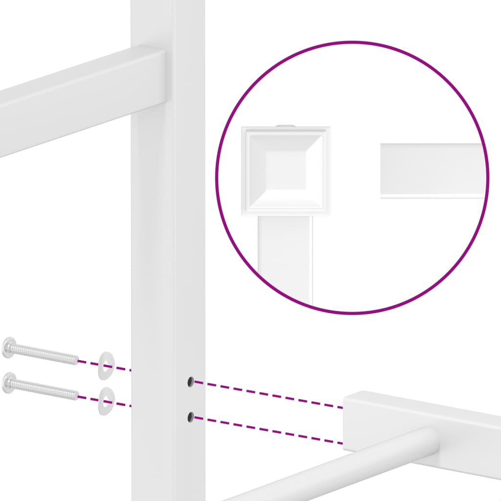 Metal Bed Frame with Headboard White 183x203 cm King Size