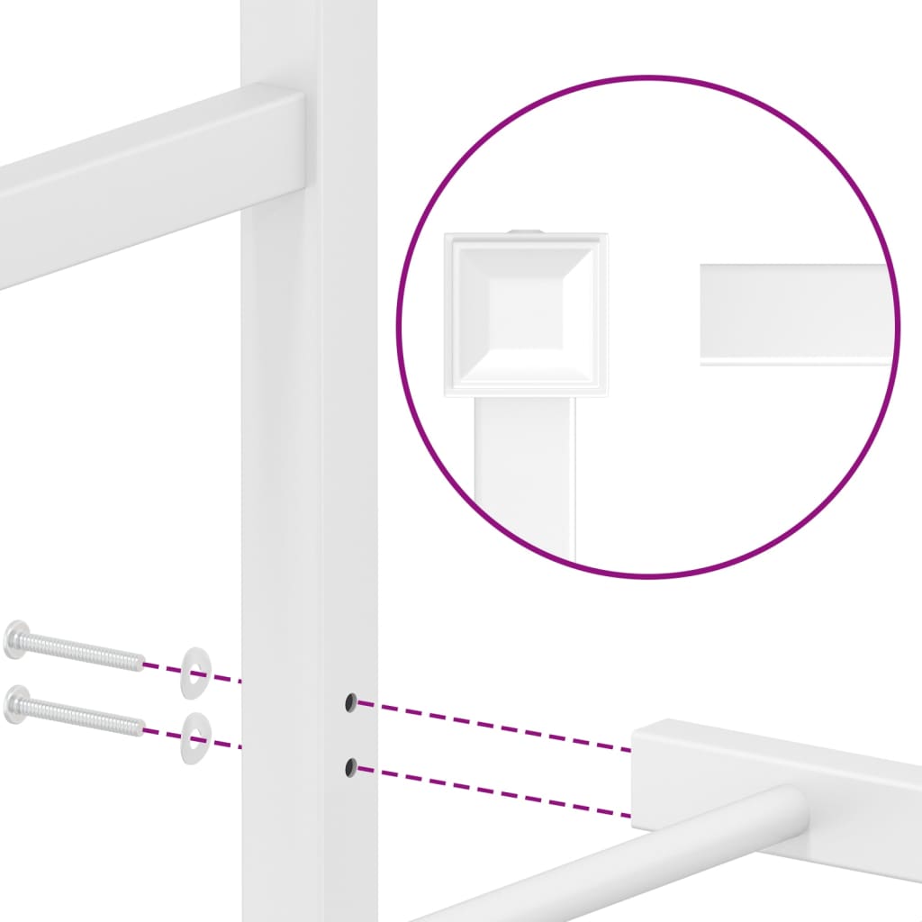 Metal Bed Frame with Headboard White 183x203 cm King Size