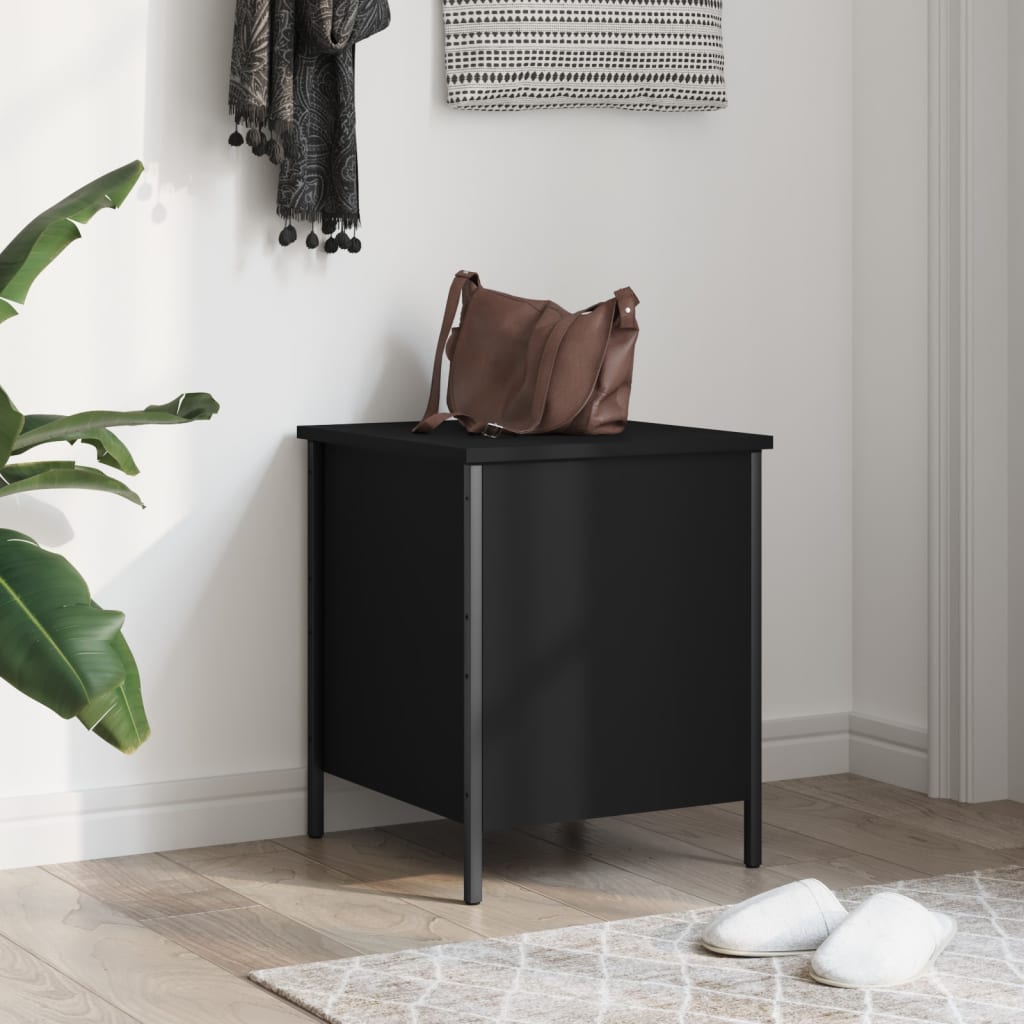 Storage Bench Black 40x42.5x50 cm Engineered Wood