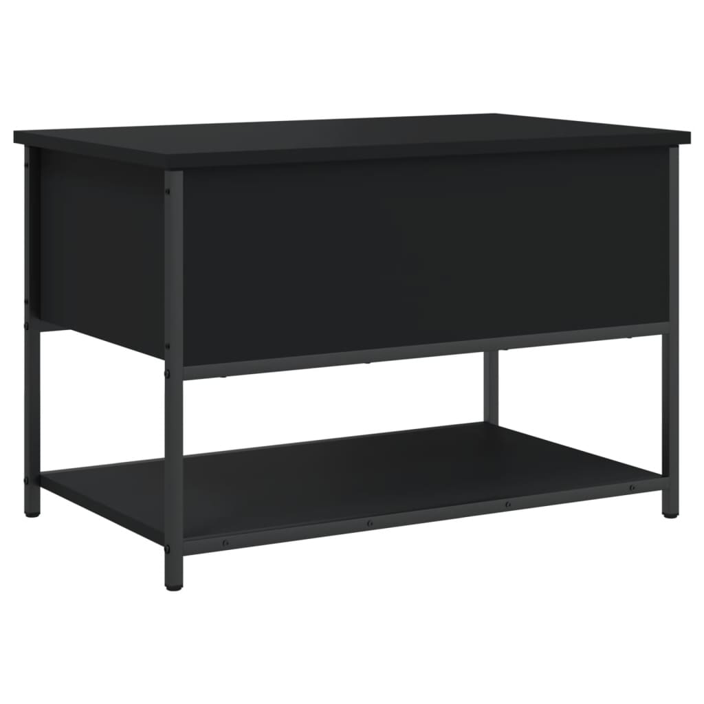 Storage Bench Black 70x42.5x47 cm Engineered Wood