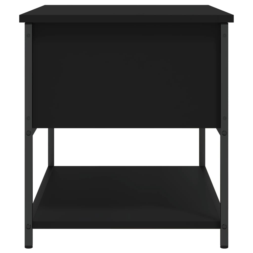 Storage Bench Black 70x42.5x47 cm Engineered Wood