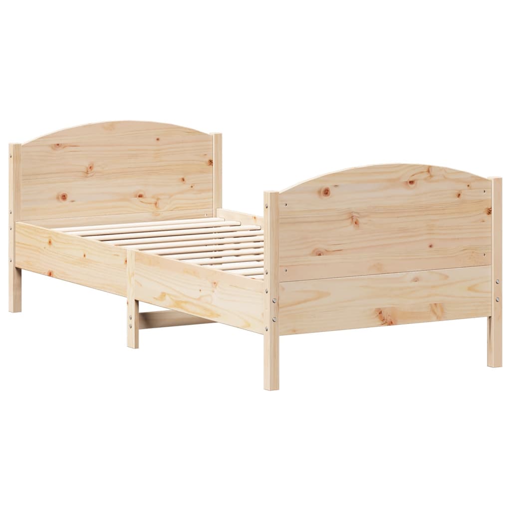 Bed Frame with Headboard 90x190 cm Solid Wood Pine