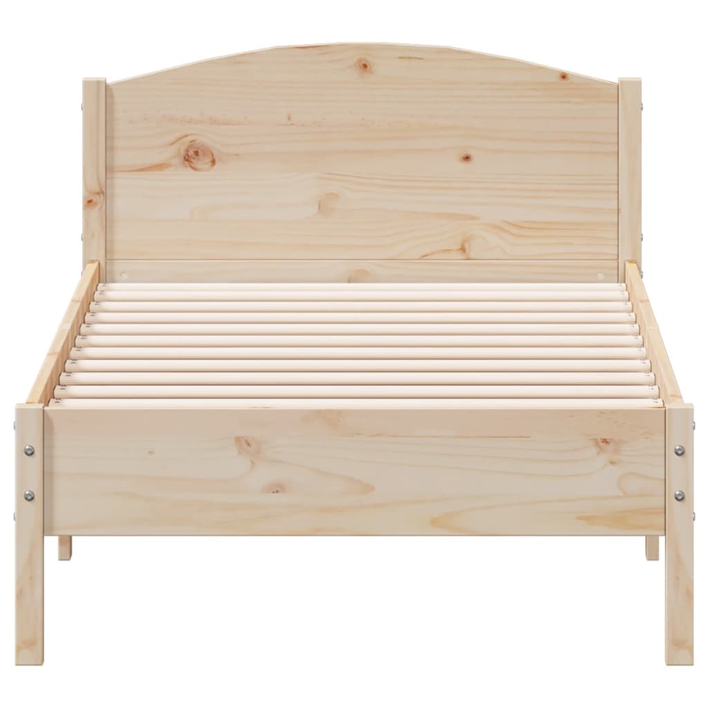 Bed Frame with Headboard 90x190 cm Solid Wood Pine