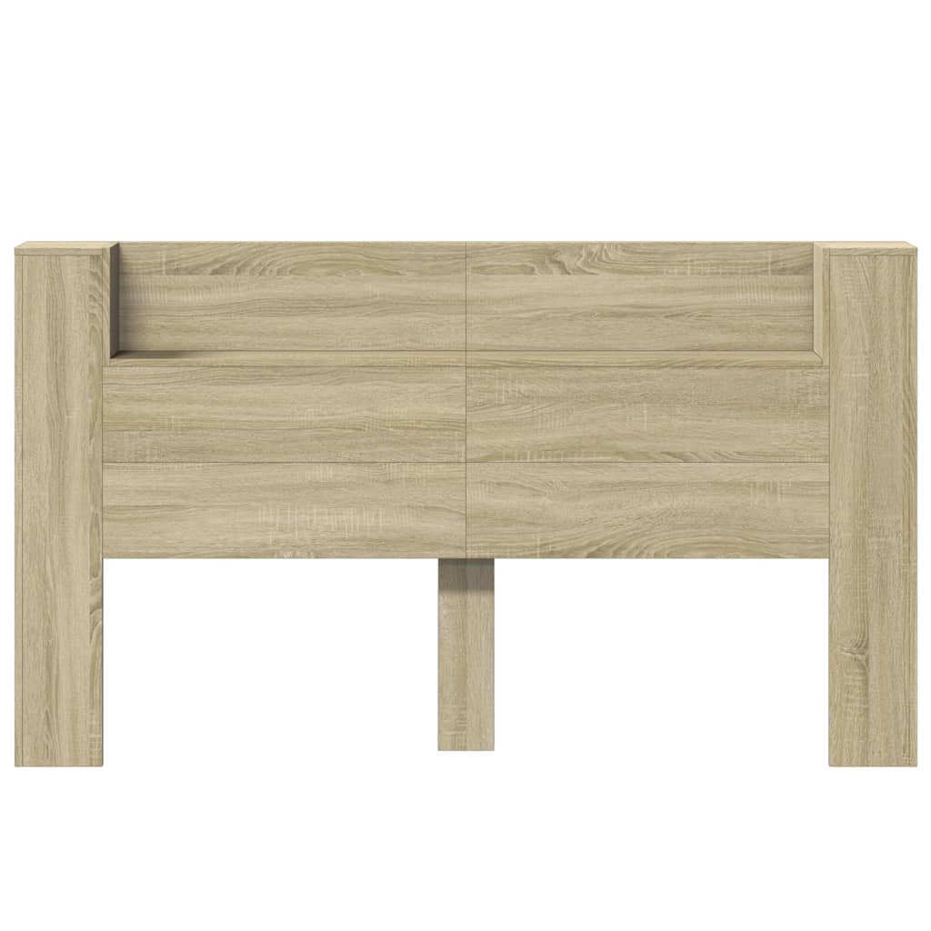 Headboard Cabinet with LED Sonoma Oak 180x16.5x103.5 cm